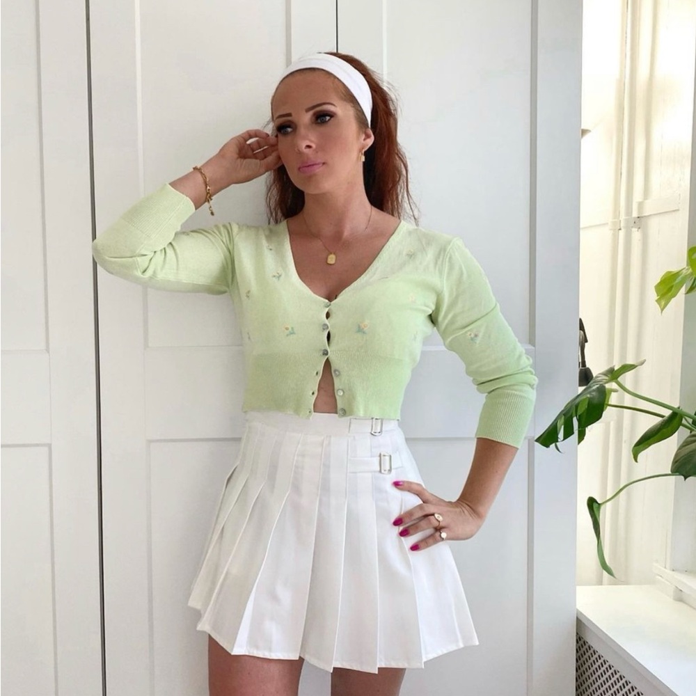 Light Green Flower Cardigan